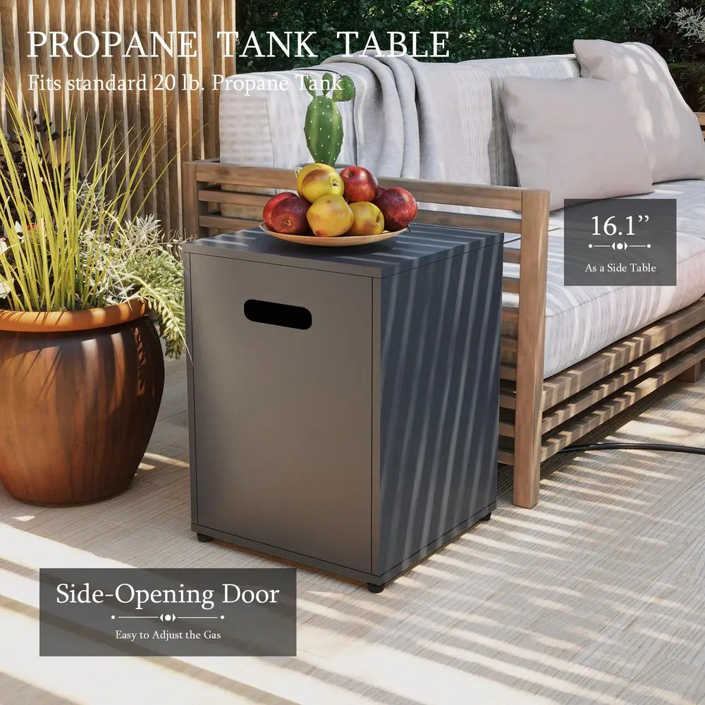 YTYIN Outdoor Propane Gas Fire Pit Table 50000 BTU With Wind Guard