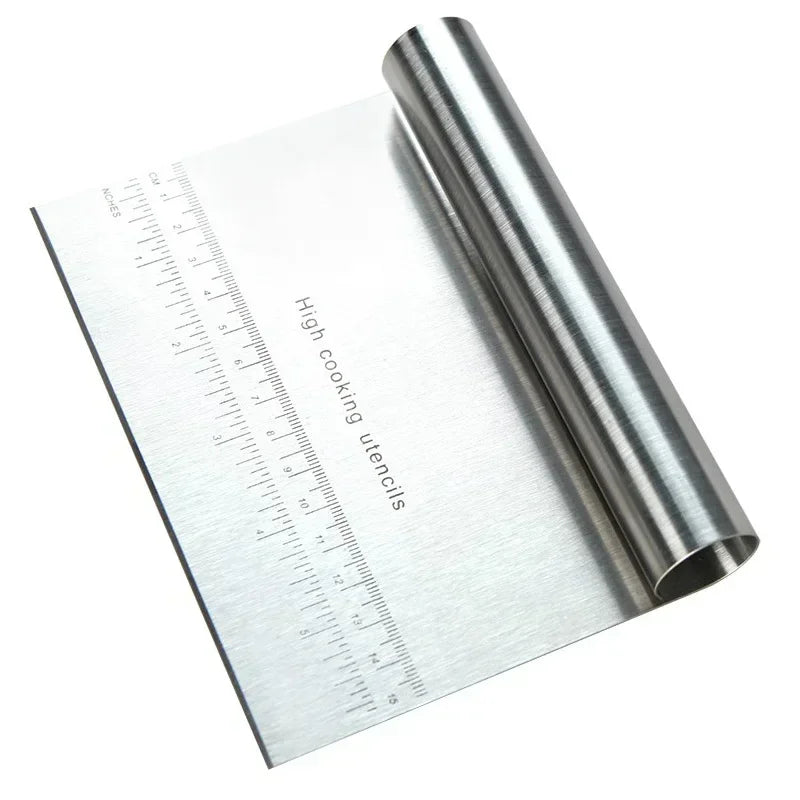 Stainless Steel Pastry Spatulas Cutter With Scale Pizza Dough Scraper Fondant Cake Decoration Tools Baking Kitchen Accessories