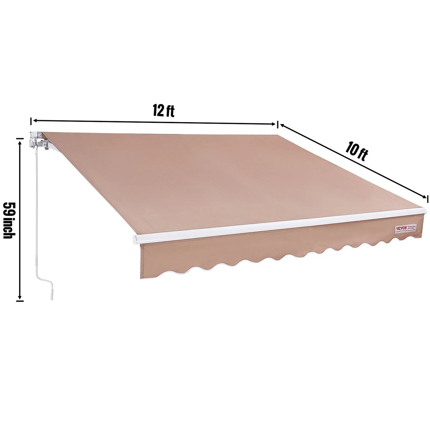 SucceBuy Manual Retractable Outdoor Awning Sun Shade for Patio