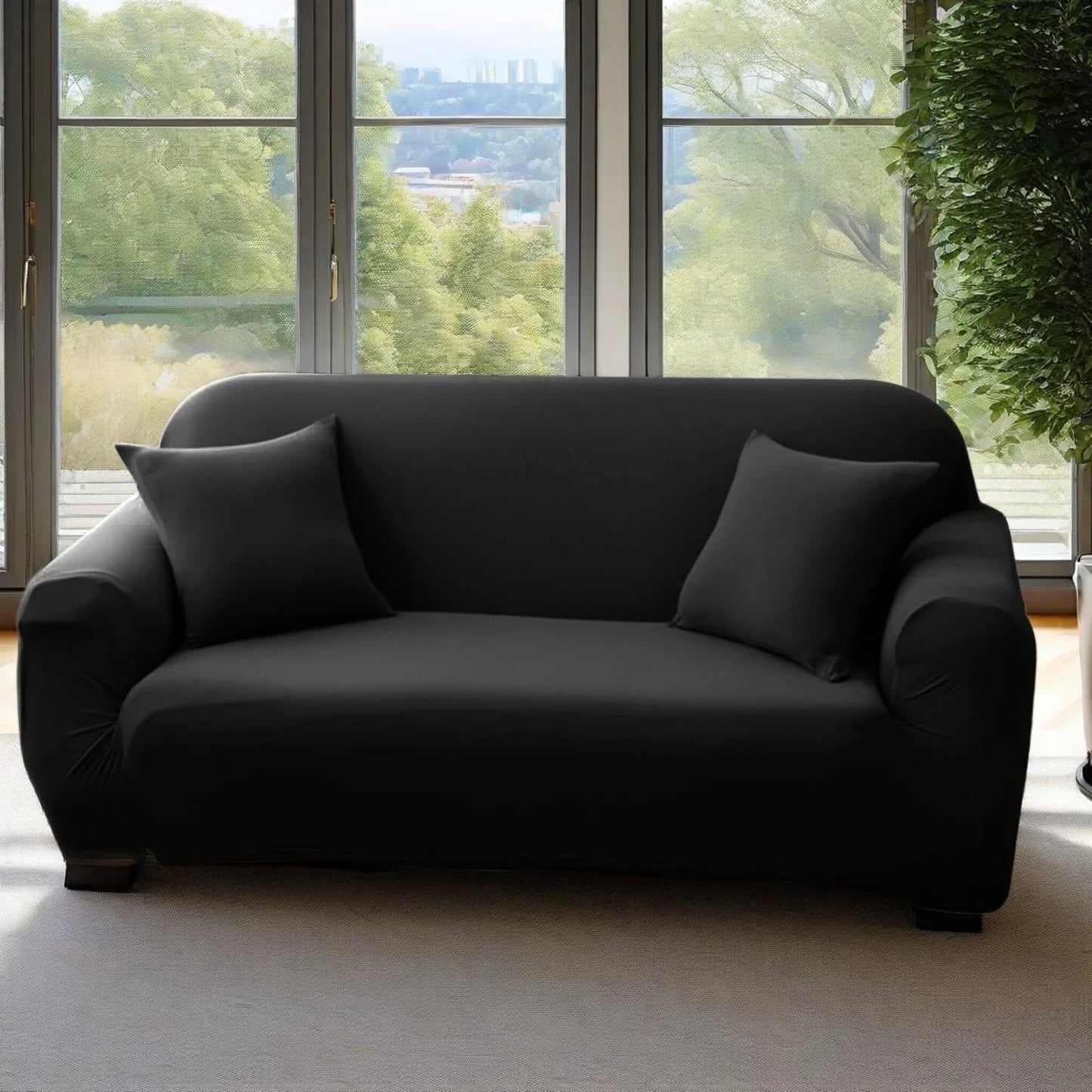 Soil Color Sofa Cover 1 2 3 4 Seater Slip Cover Sofa Couch Stretch Elastic Fabric Chair Loveseat Universal Furniture Protector