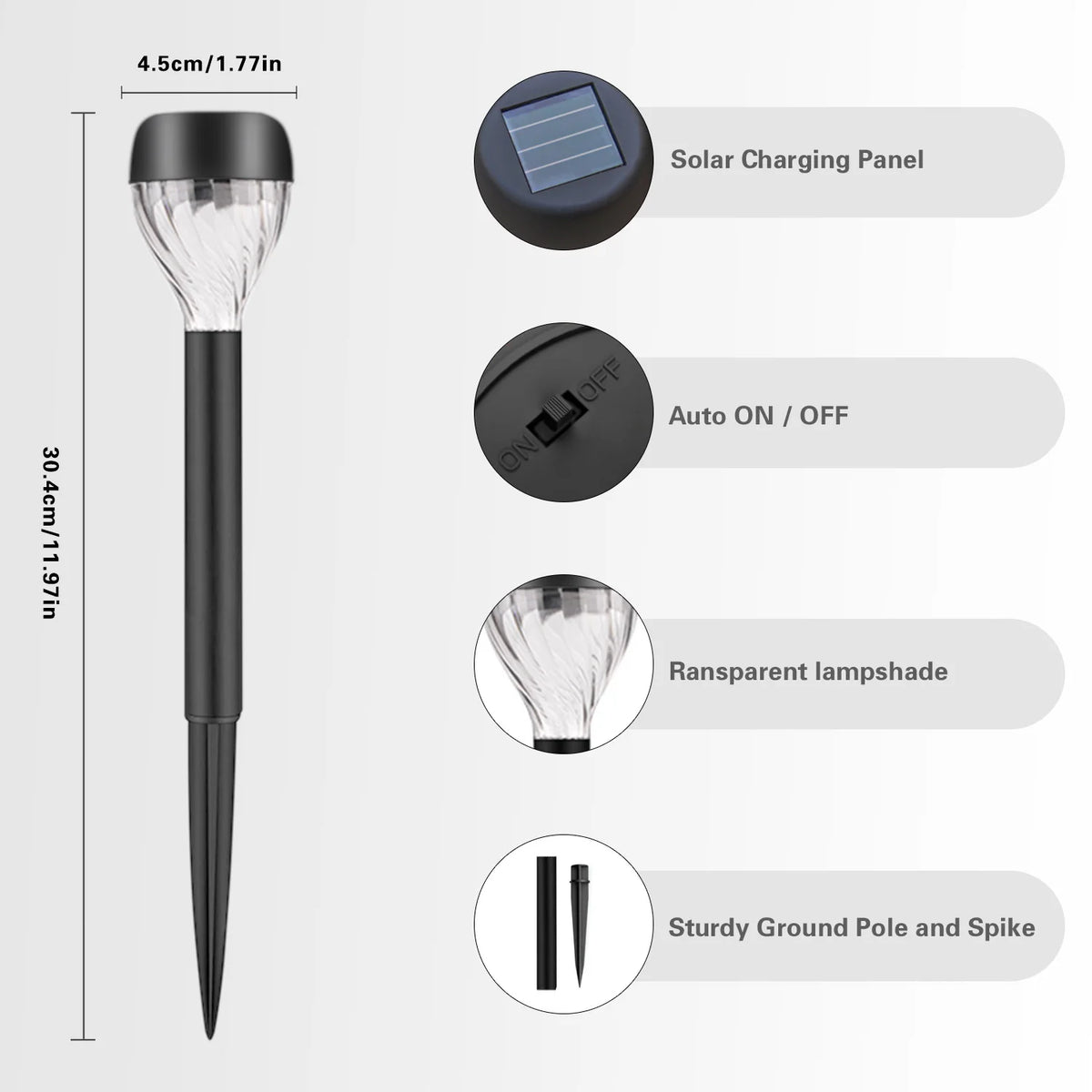 Modern Solar Landscape Lawn Lights For Outdoor Garden Pathway Decoration