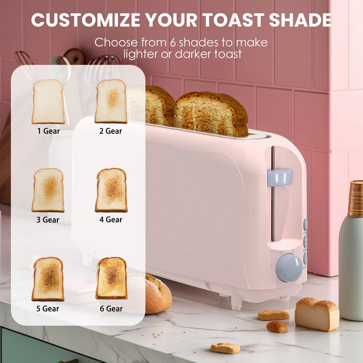 Premium Electric Toaster With Defrost And Reheat Functions
