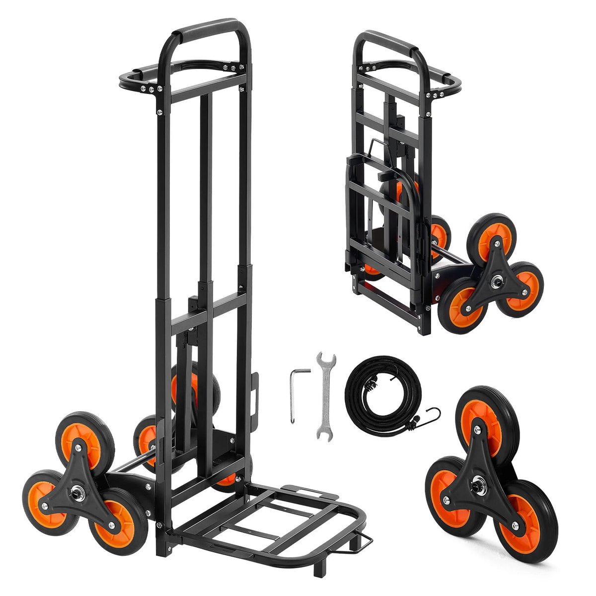 SucceBuy Stair Climbing Folding Cart With Telescoping Handle