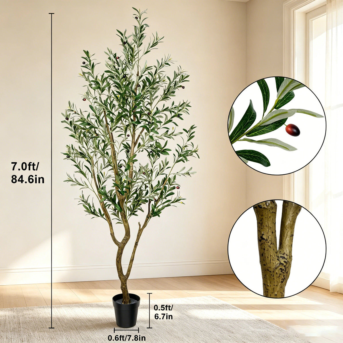 Olitree Artificial Olive Tree With Lifelike Fruits For Home Decor