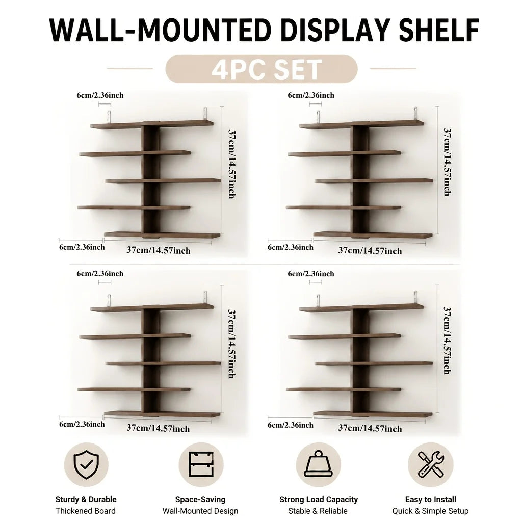 Floating Wall Display Racks Multi Tier Shelving Units For Home Decor