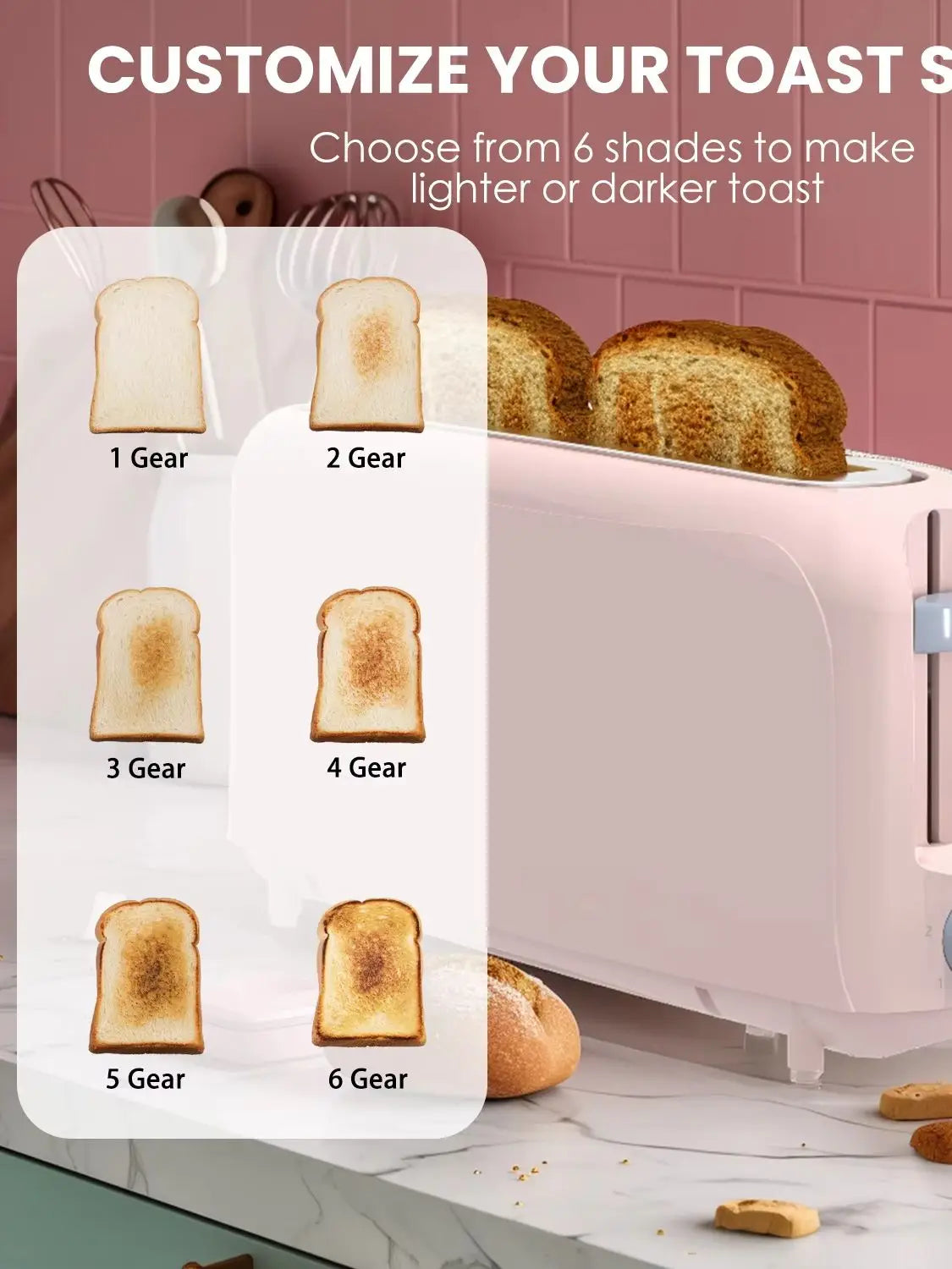 Premium Electric Toaster With Defrost And Reheat Functions
