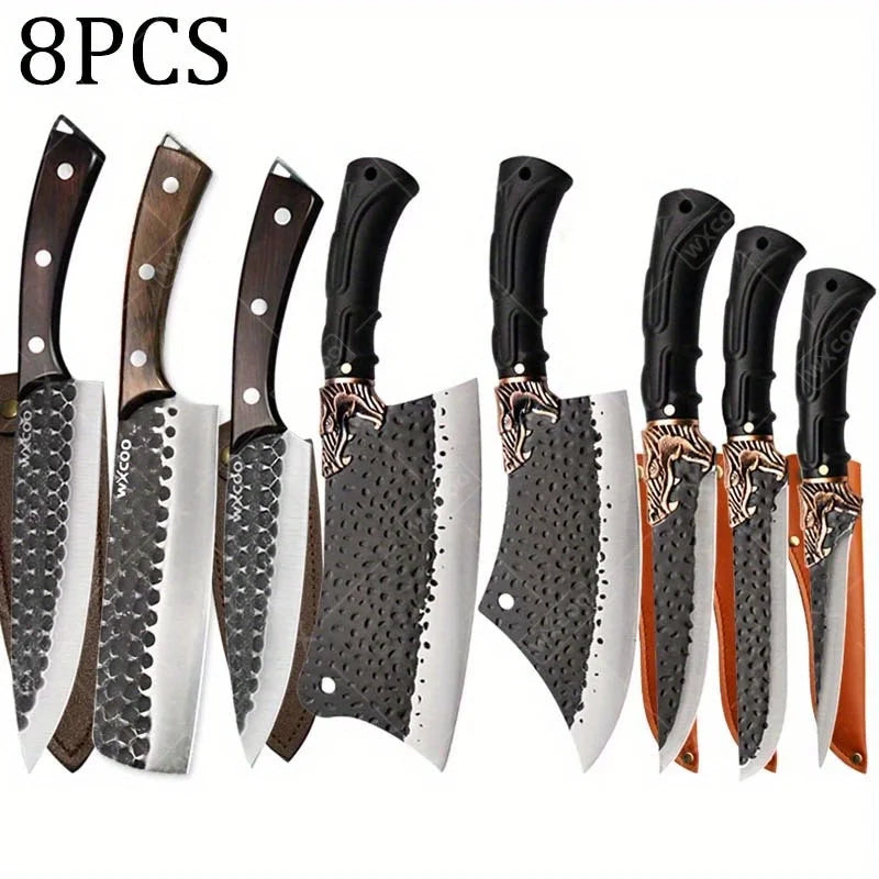 WXCOO Professional Kitchen Chef Knife Set Stainless Steel Cooking