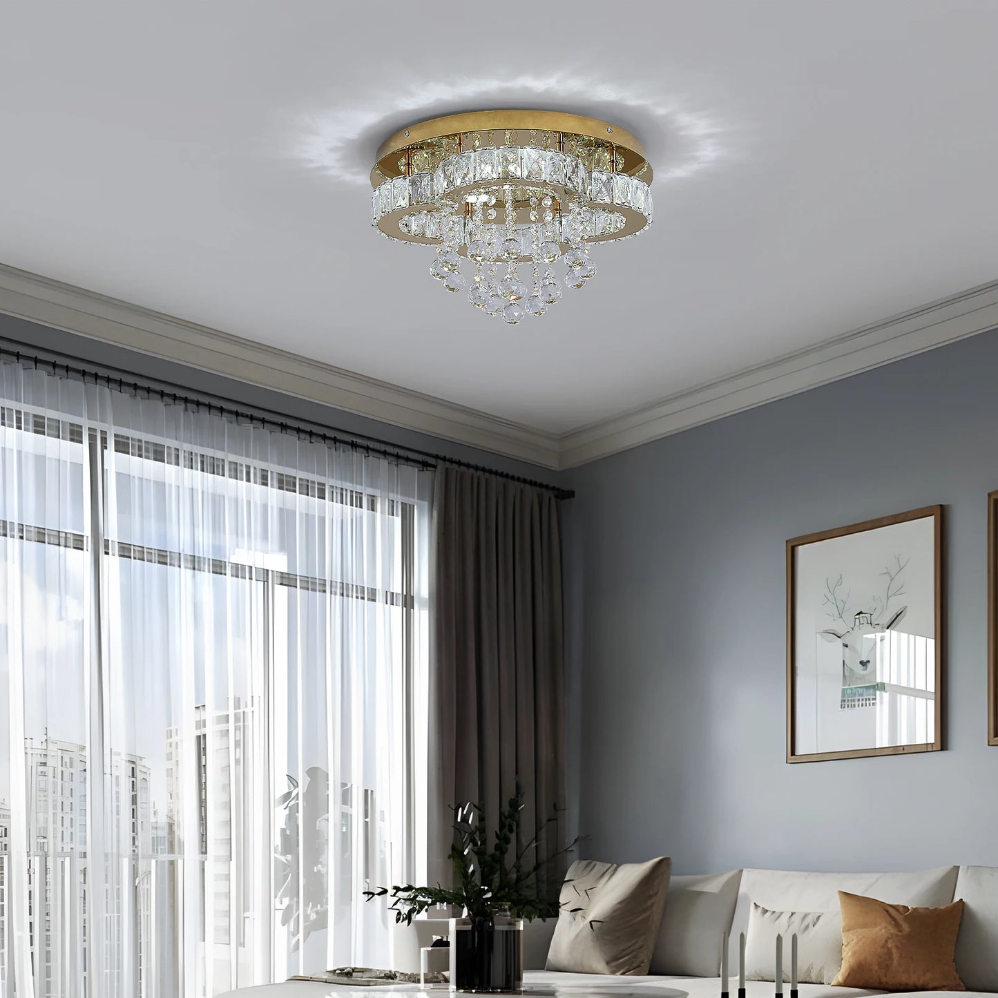 VETRULUS Crystal Chandelier Luxury Pendant Ceiling Lamp For Living Rooms