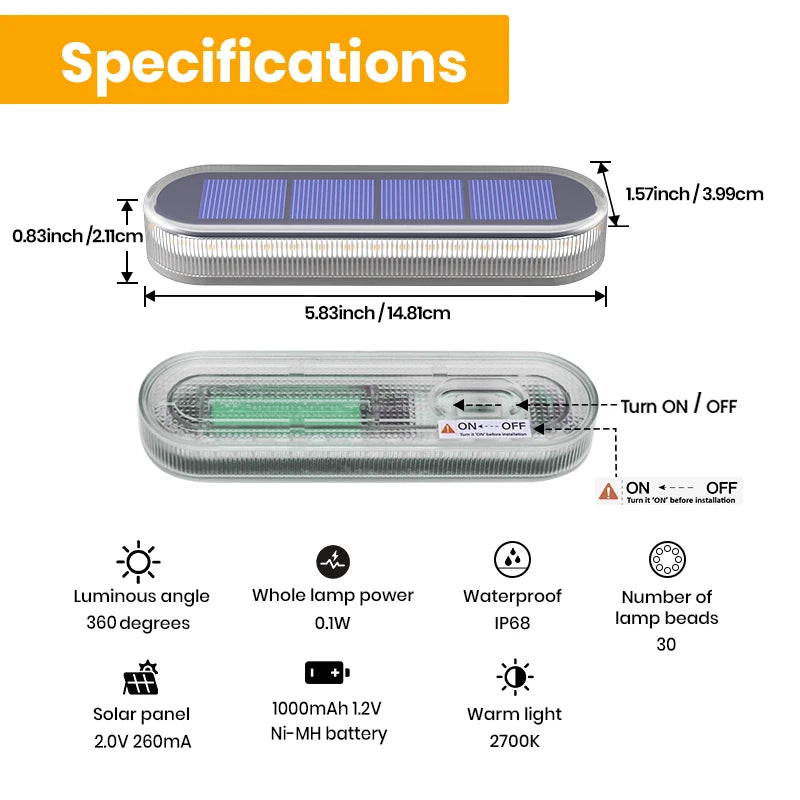 4 Pack Solar Deck Lights IP68 Waterproof Auto On Off LED Step Lights