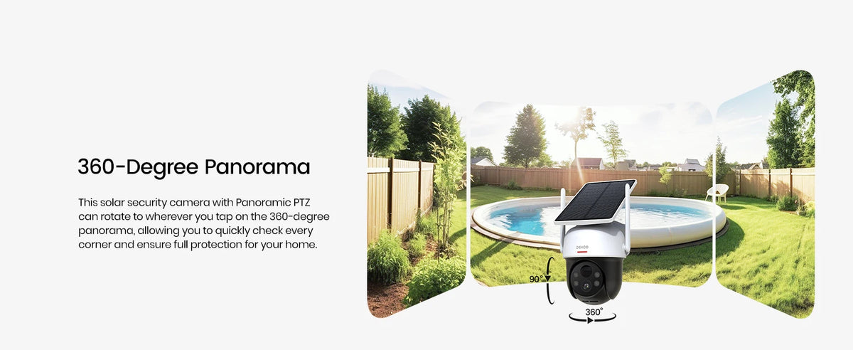 DEKCO Solar WiFi PTZ Security Camera With Two Way Audio