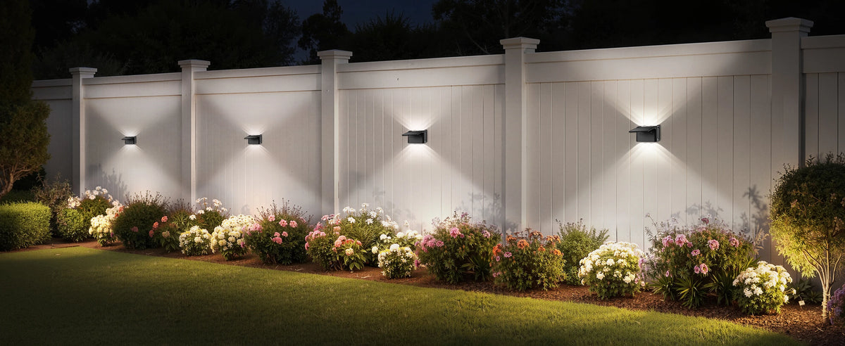Intelamp Solar Wall Lights With Remote Control Waterproof Outdoor LED