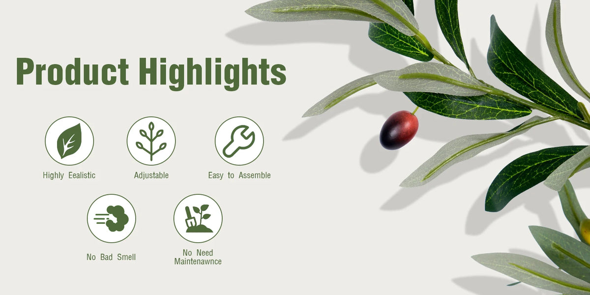 Olitree Artificial Olive Tree With Lifelike Fruits For Home Decor