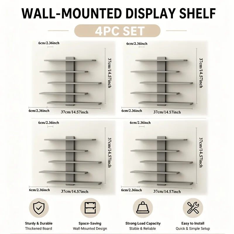 Floating Wall Display Racks Multi Tier Shelving Units For Home Decor