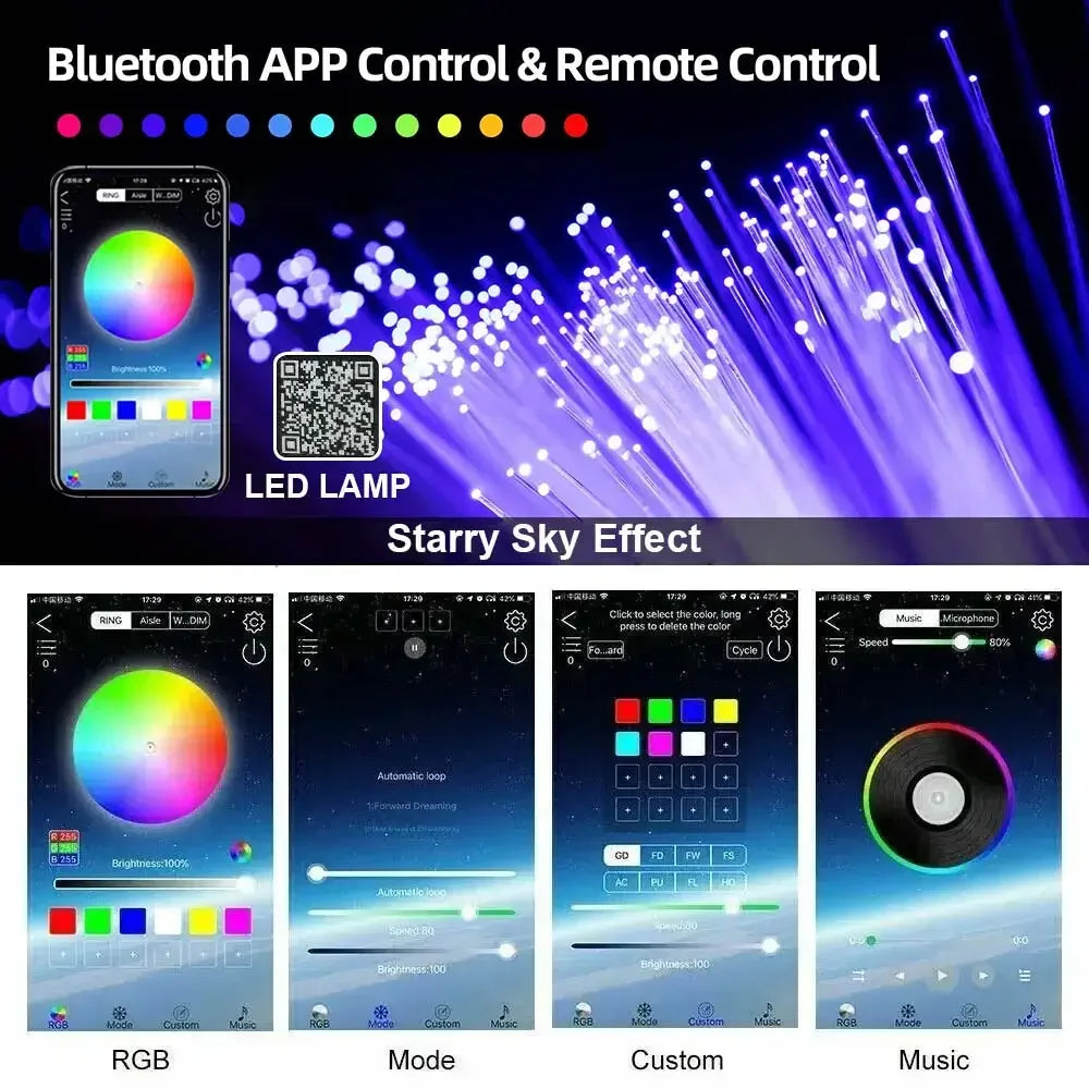VASTFIRE Fiber Optic Starry Sky Lamp With App Music Remote