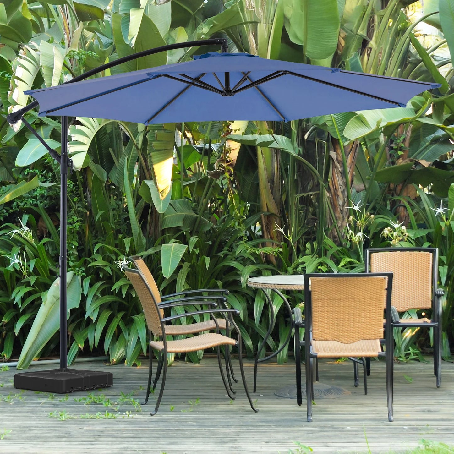 JHK Outdoor Cantilever Patio Umbrella With Tilt Adjustment And UV Protection