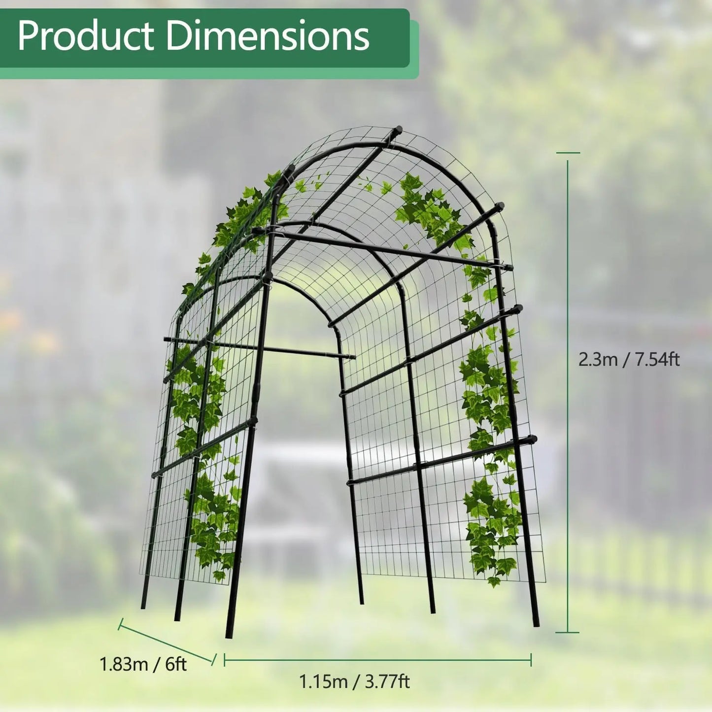 HiMISS Adjustable Garden Arch Trellis For Climbing Plants