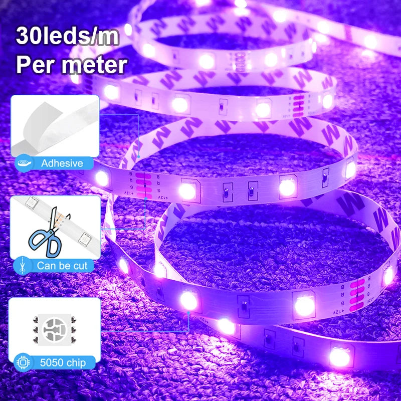 RGB LED Strip Lights 5050 Bluetooth App Control 12V