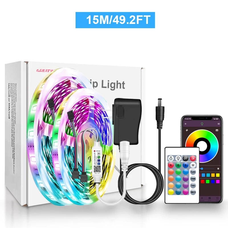 RGB LED Strip Lights 5050 Bluetooth App Control 12V