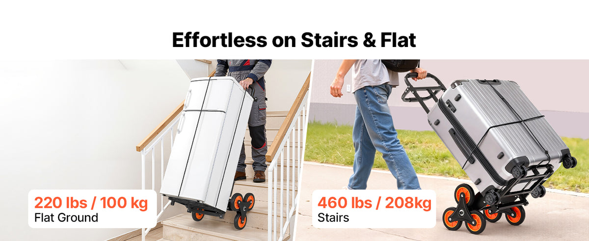 SucceBuy Stair Climbing Folding Cart With Telescoping Handle
