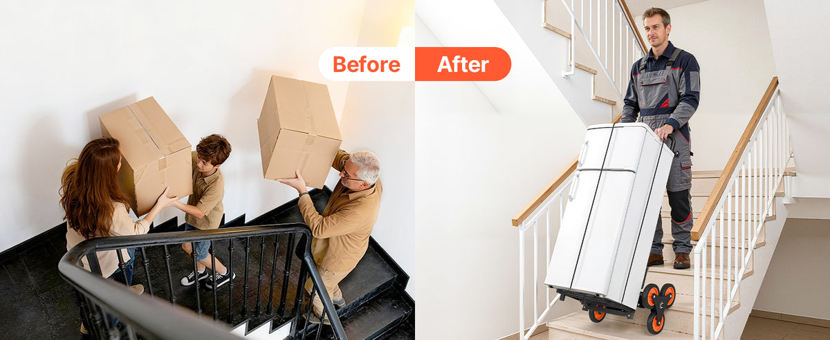 SucceBuy Stair Climbing Folding Cart With Telescoping Handle