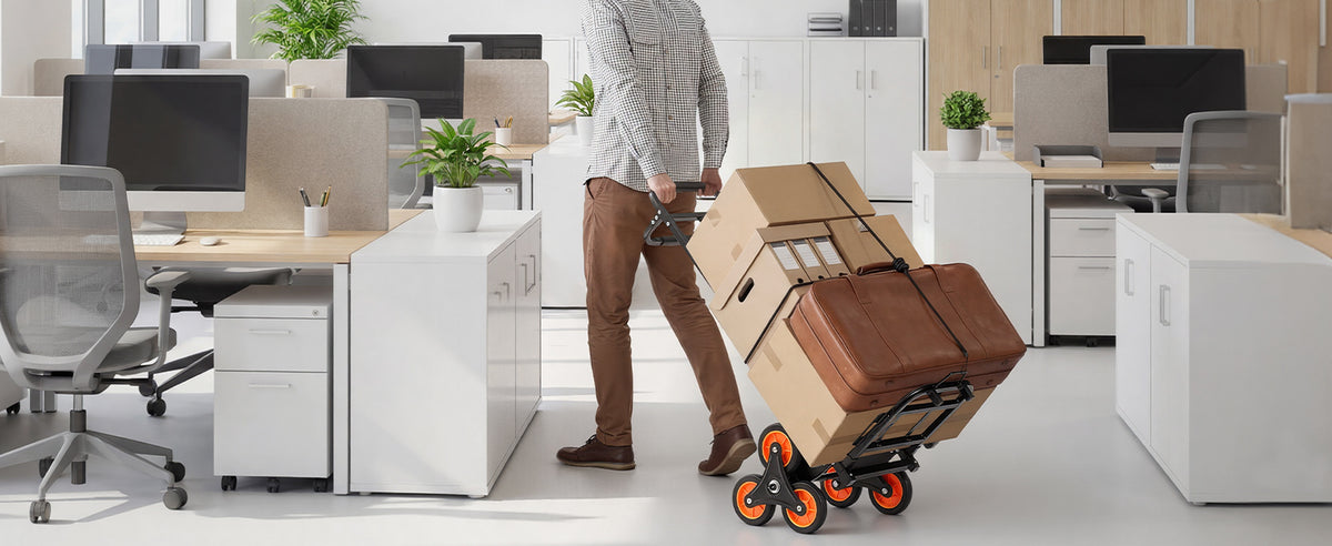 SucceBuy Stair Climbing Folding Cart With Telescoping Handle