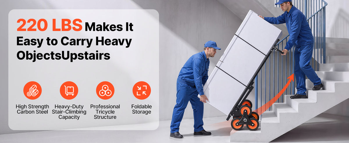 SucceBuy Stair Climbing Folding Cart With Telescoping Handle